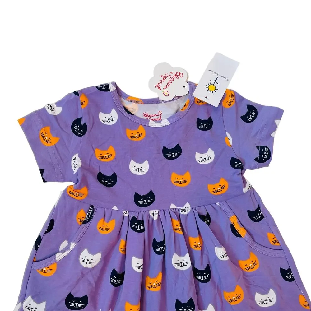 NWT Blossom + Sprout 2T Curious Cats Knit Dress